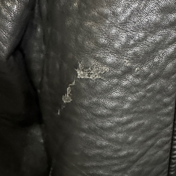 Calvin Klein Black Leather Biker Jacket - Picture 15 of 16